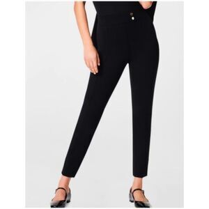 Spanx Women's Ponte Tab Front Ankle Straight Leg Pants XS NWT 138 Black
